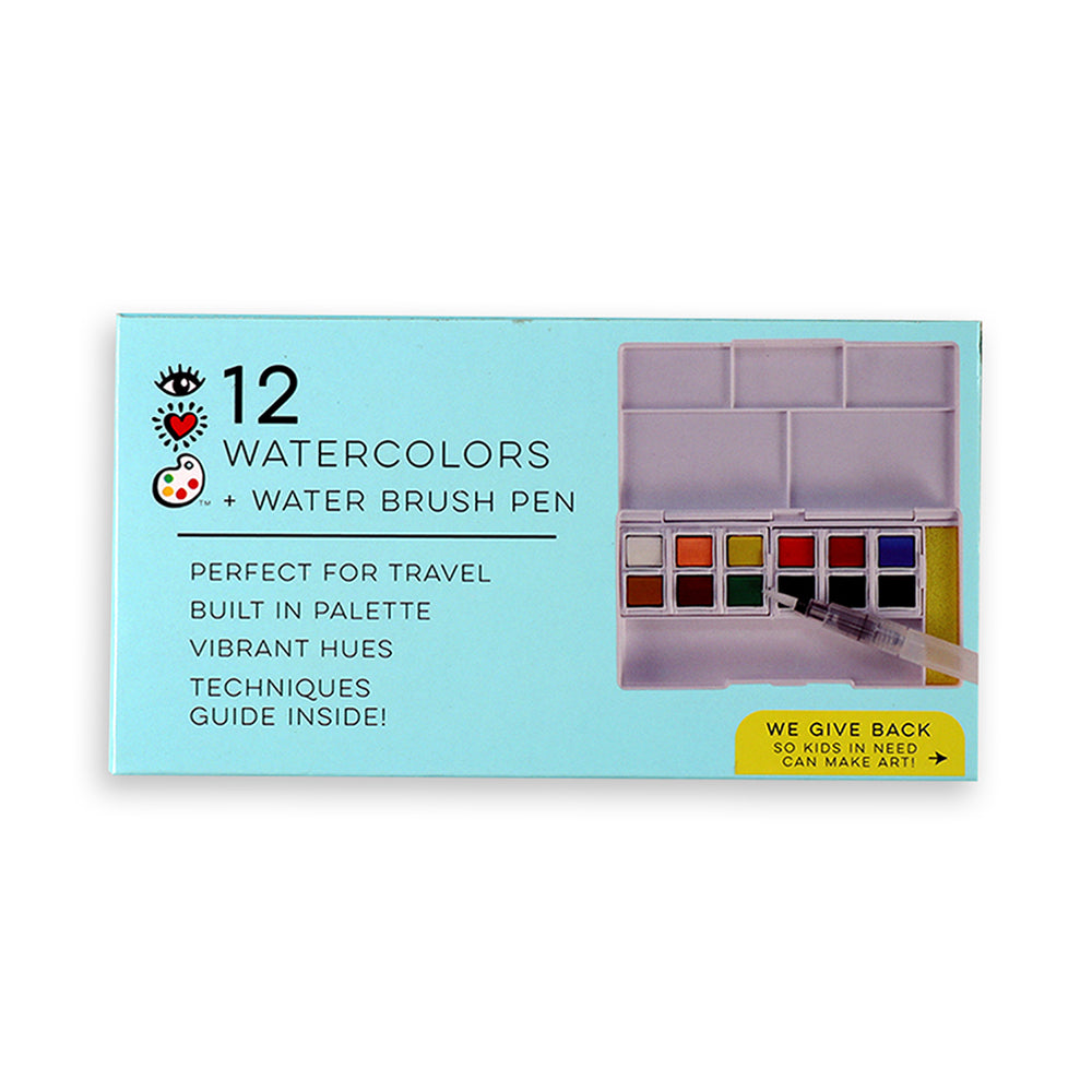 iHeartArt Watercolours + Water Brush Pen 12pk