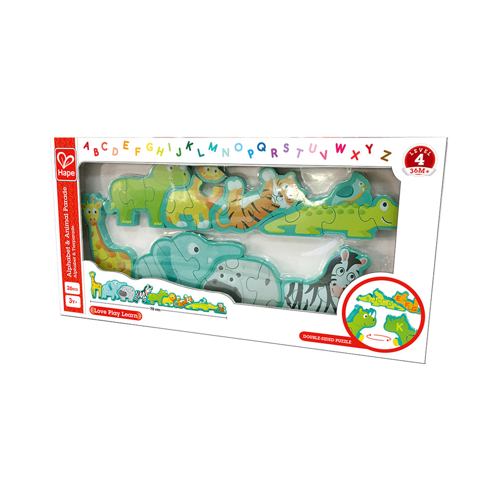 Hape Alphabet & Animal Parade Wooden Puzzle