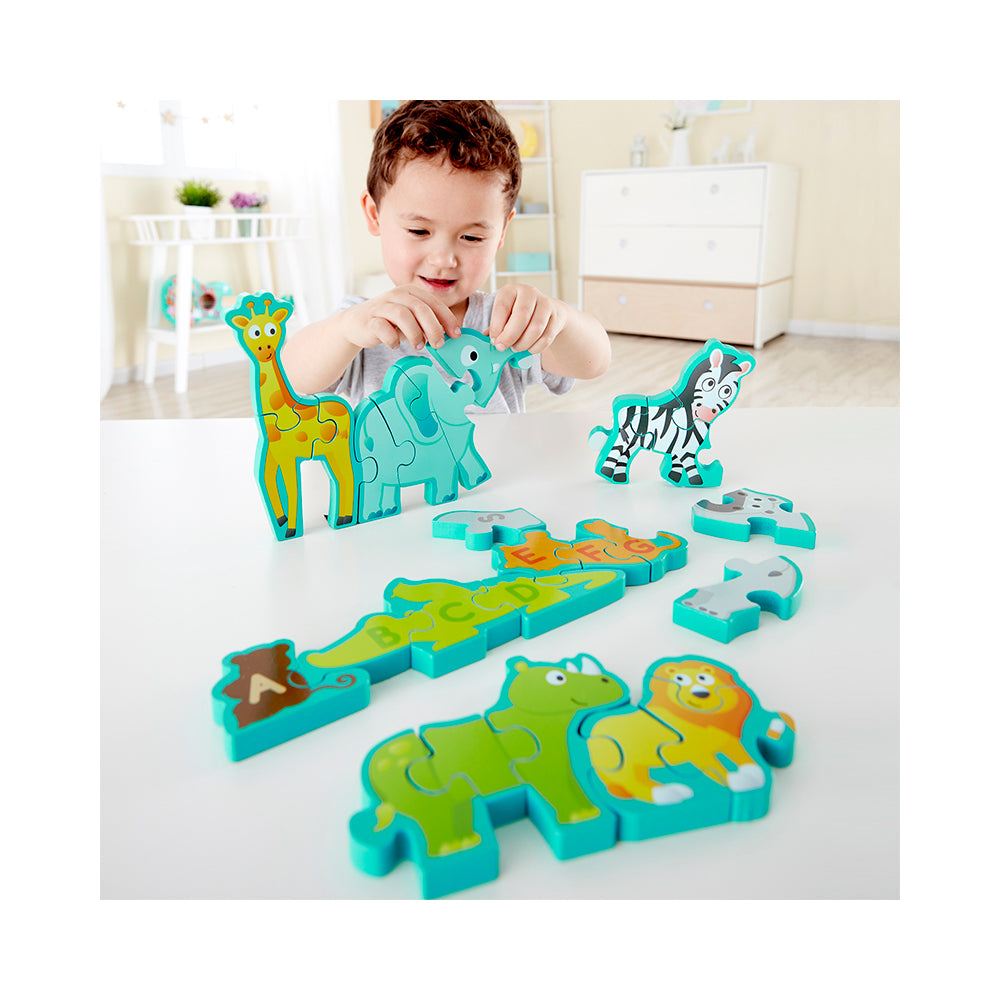 Hape Alphabet & Animal Parade Wooden Puzzle