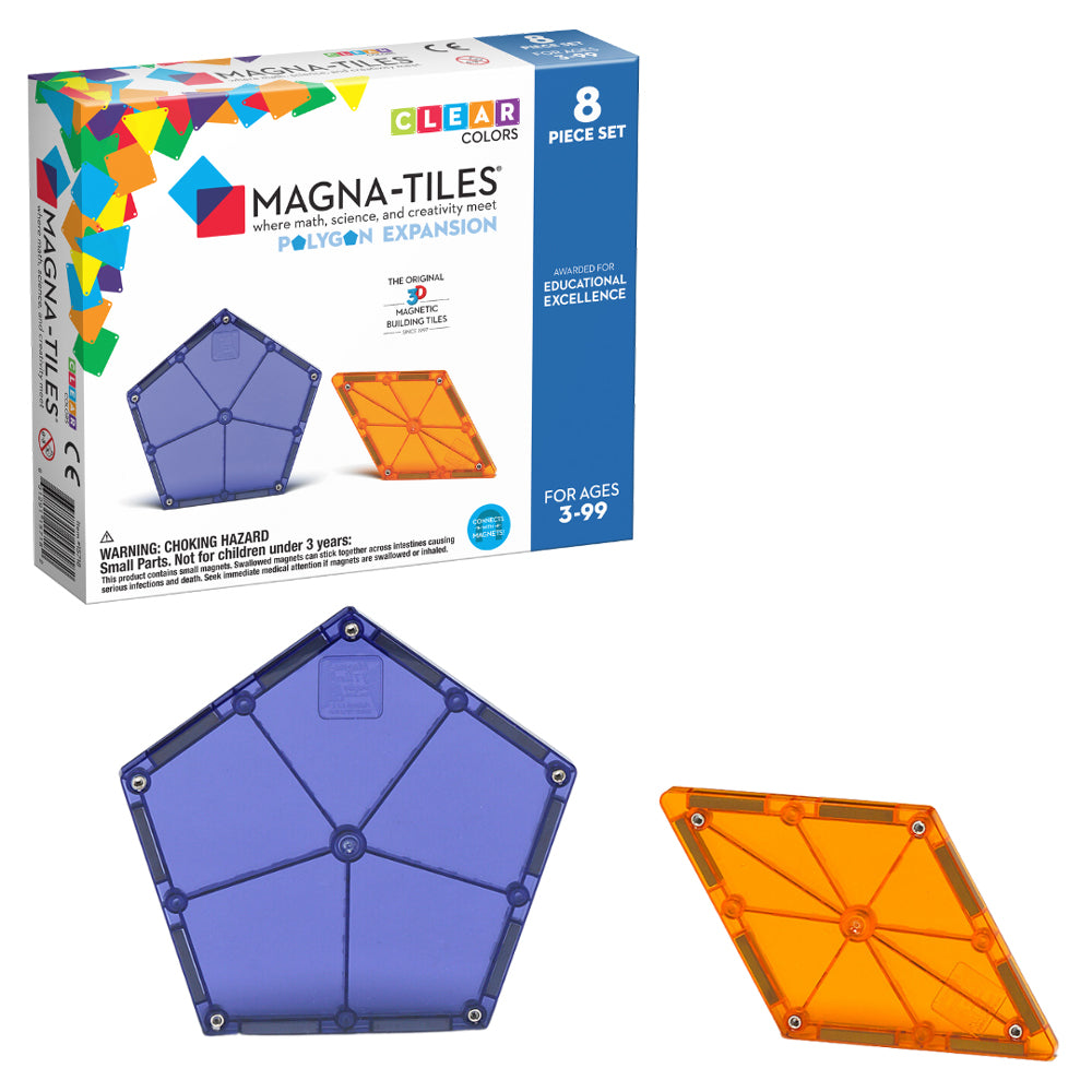 MAGNA-TILES Polygons 8-Piece Expansion Set, The ORIGINAL Magnetic