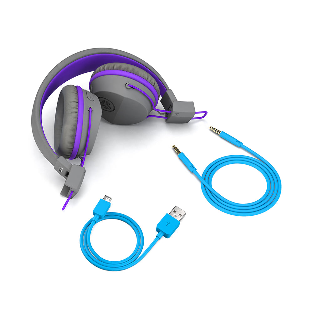 JLab JBuddies Purple and Gray Kids Studio Wireless Headphones