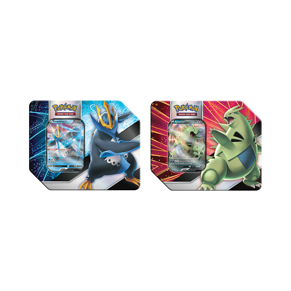 Pokémon TCG: V Strikers Tin Tyranitar V or Empoleon V