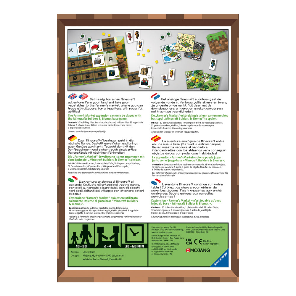 Minecraft Builders & Biomes Farmer's Market Espansione, Versione Italiana, Gioco  da Tavolo Strategico, 2-4 Giocatori - Ravensburger - Family Games - Giochi  di ruolo e strategia - Giocattoli