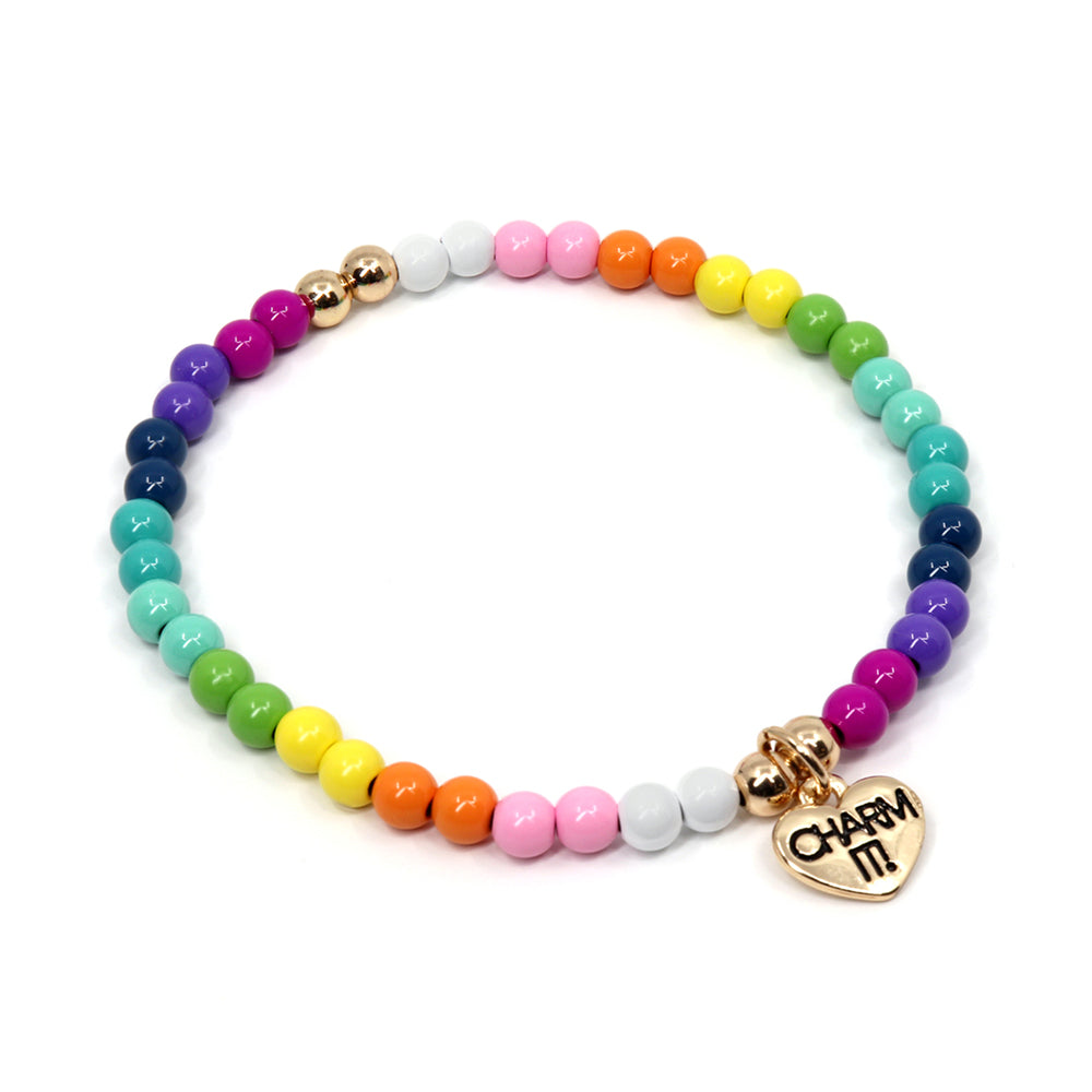 CHARM IT! Rainbow Stretch Bead Bracelet 4mm