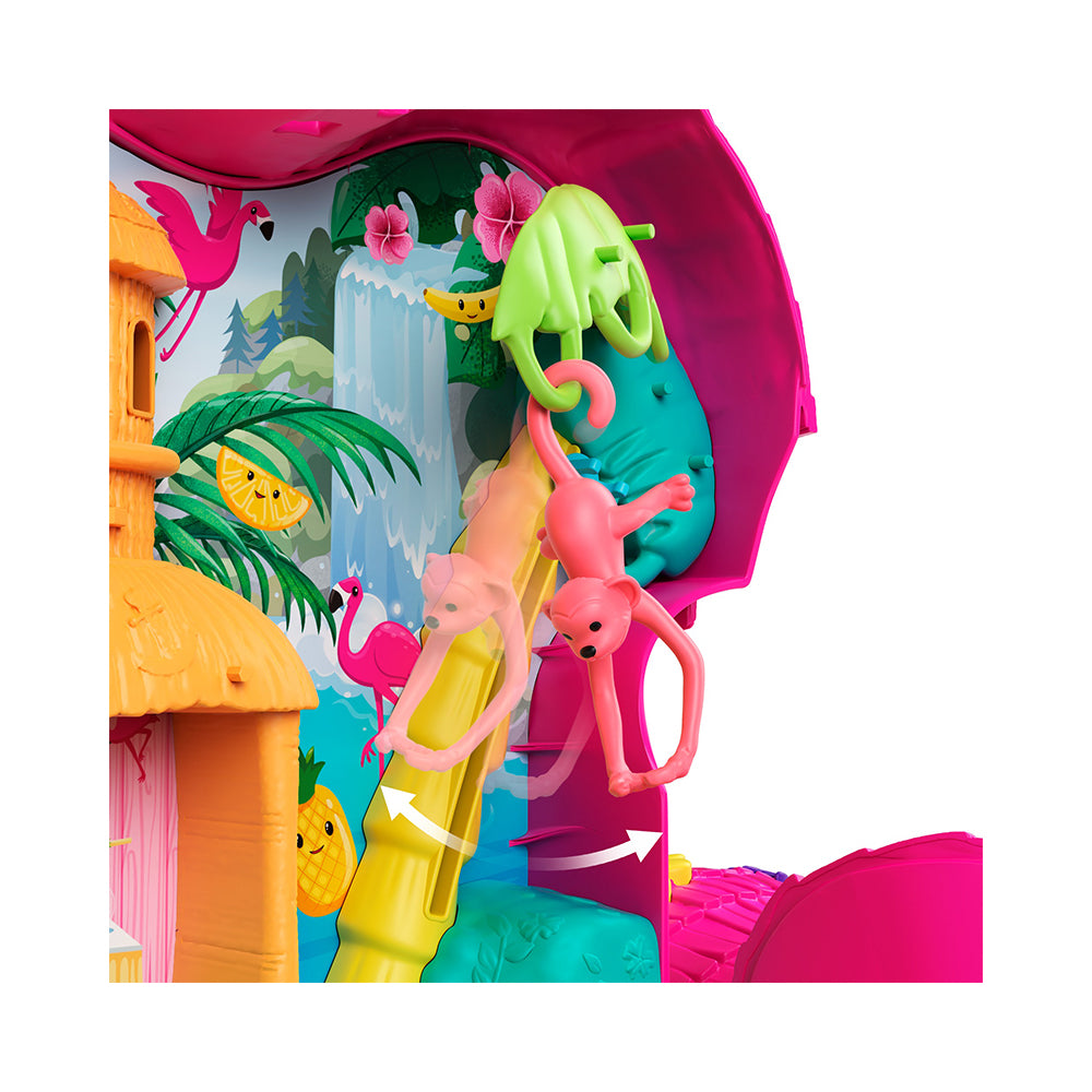 Polly Pocket Mini Toys | Compact Playset And 2 Dolls |Flamingo Party