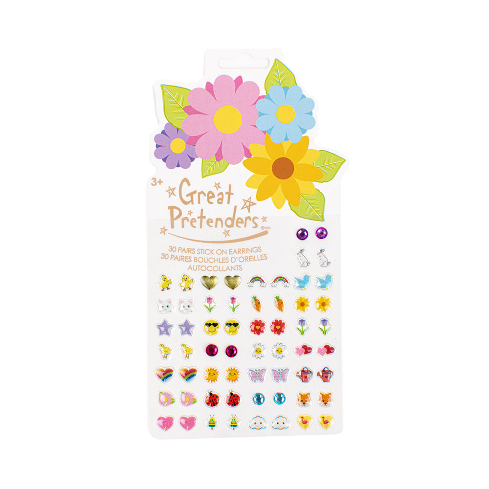 Spring Flowers Sticker Earrings 30 Pairs