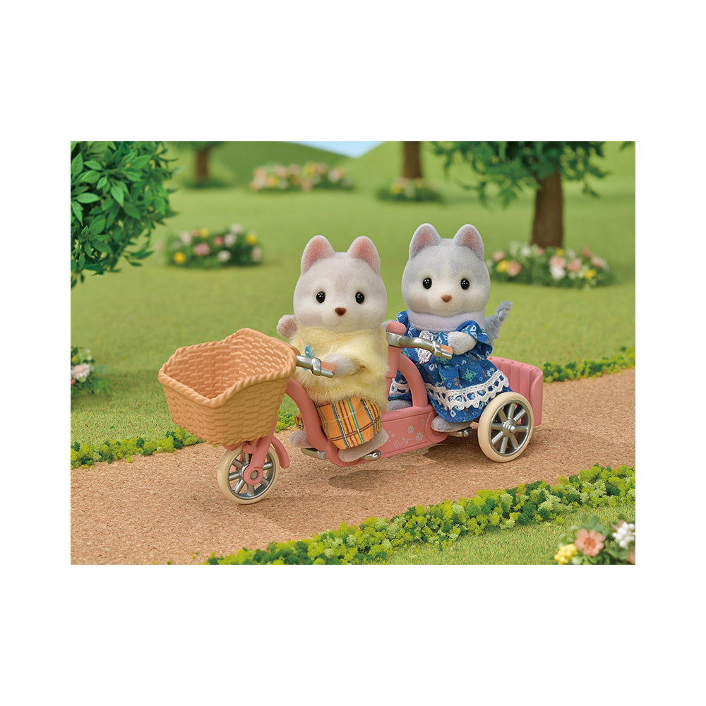 Calico Critters Husky Sister & Brother Tandem Cycling Set