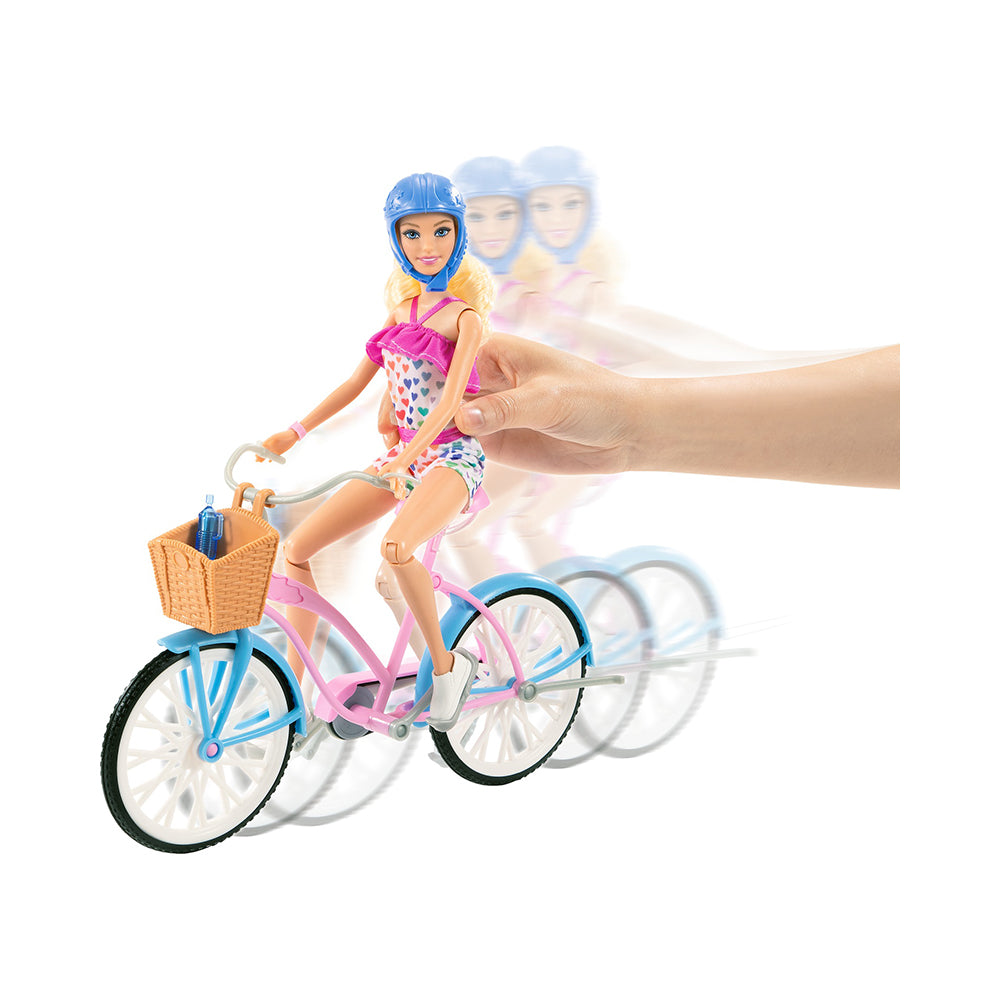 Barbie Doll and Bike Playset with Doll Bicycle Mastermind Toys