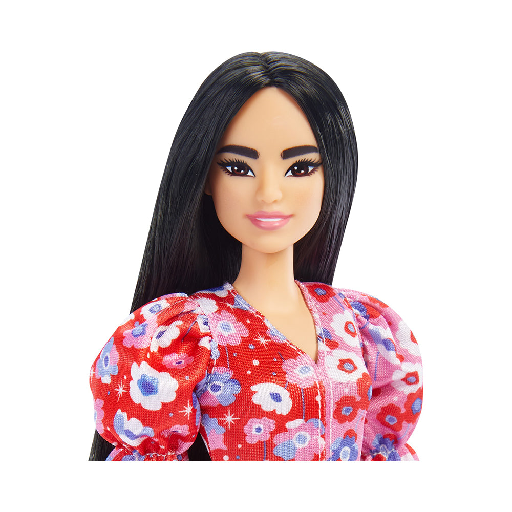 Barbie Fashionistas Doll 177 with Long Black Hair & Floral Dress