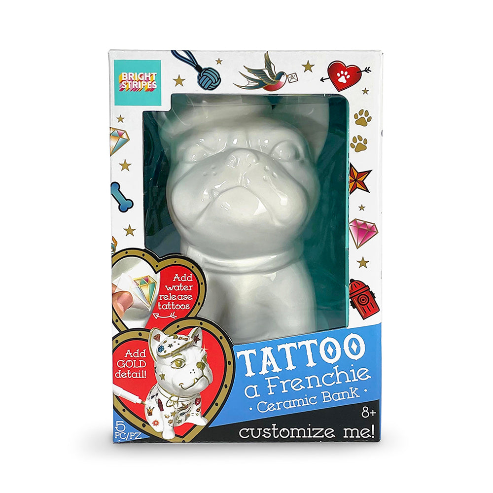 Bright Stripes Tattoo A Frenchie Ceramic Bank