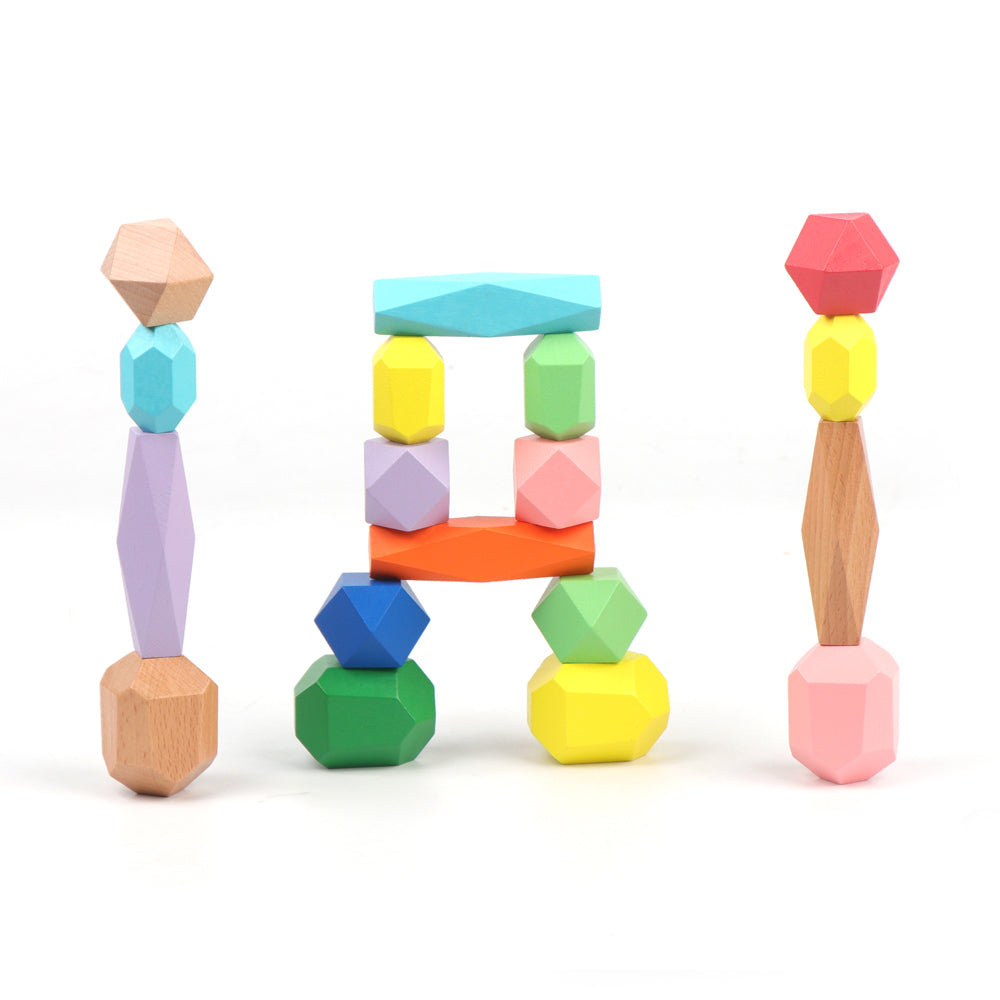 Mastermind Toys Baby Stacking Wooden Rocks - 30 Piece Set