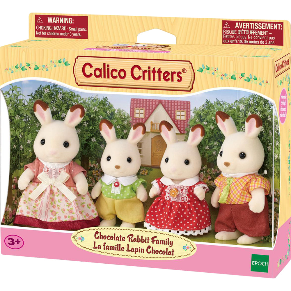 Calico Critters Chocolate Rabbit Family