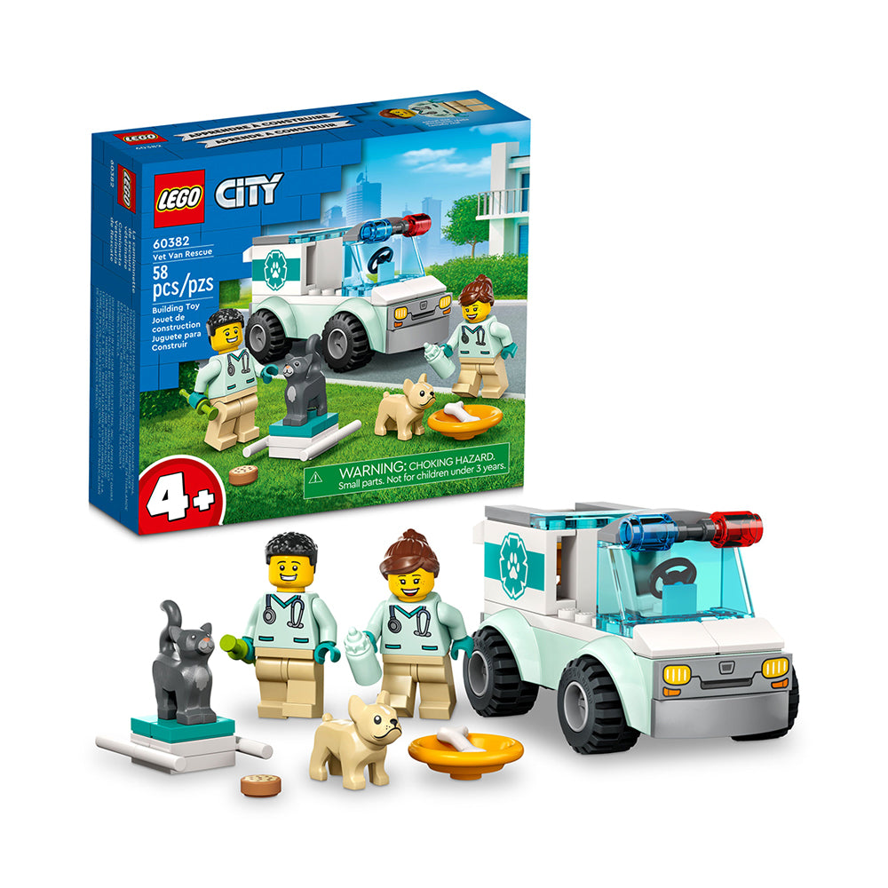 LEGO City Vet Van Rescue 60382 Building Toy Set (58 Pieces)