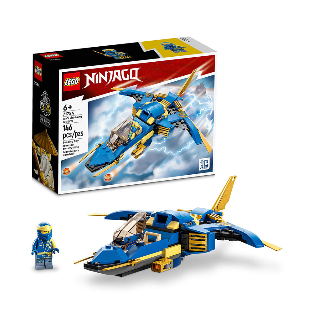 LEGO NINJAGO Jay’s Lightning Jet EVO 71784 Building Toy Set (146 Pieces)