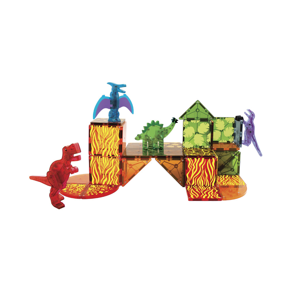 MAGNA-TILES Dino World 40-Piece Magnetic Construction Set, The