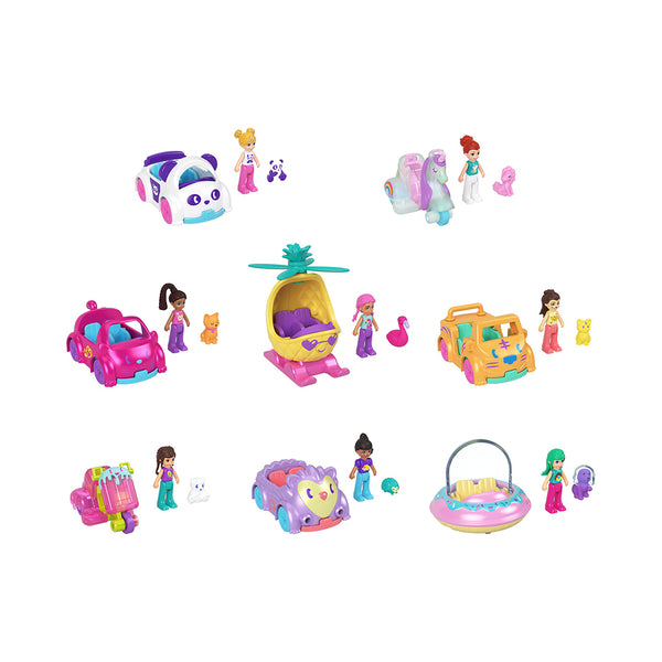 Polly Pocket Micro Doll With Die-Cast Vehicle And Mini Pet, Travel