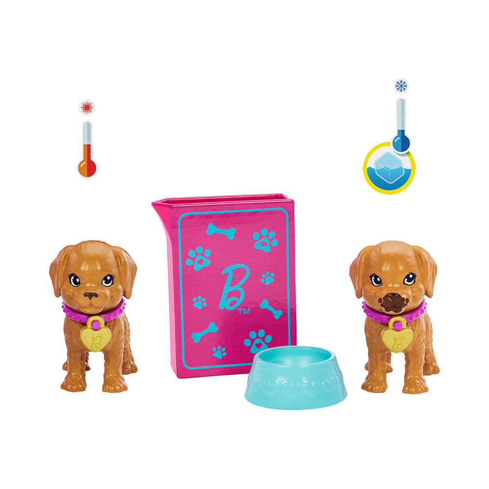 Barbie Doll And Accessories Pup Adoption Playset With Doll, 2 Puppies And Color-Change