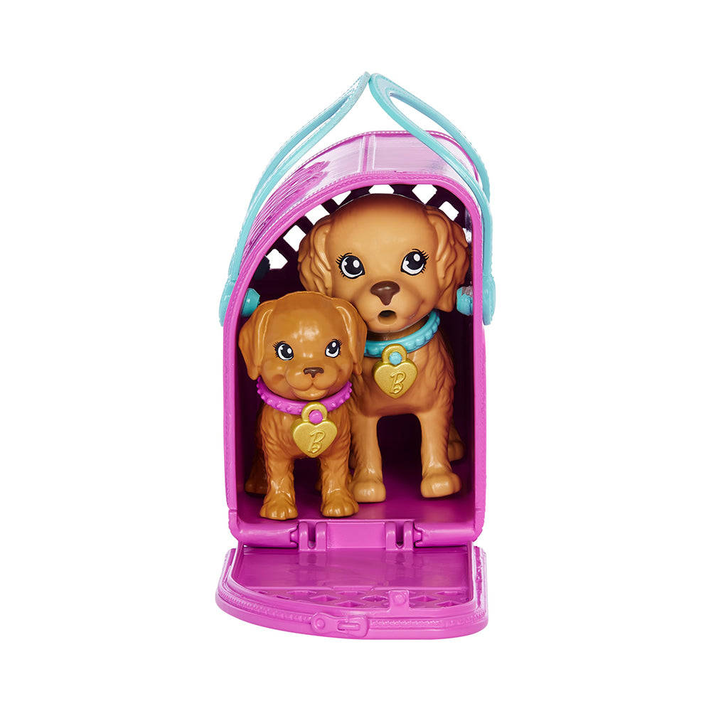 Barbie Doll And Accessories Pup Adoption Playset With Doll, 2 Puppies And Color-Change