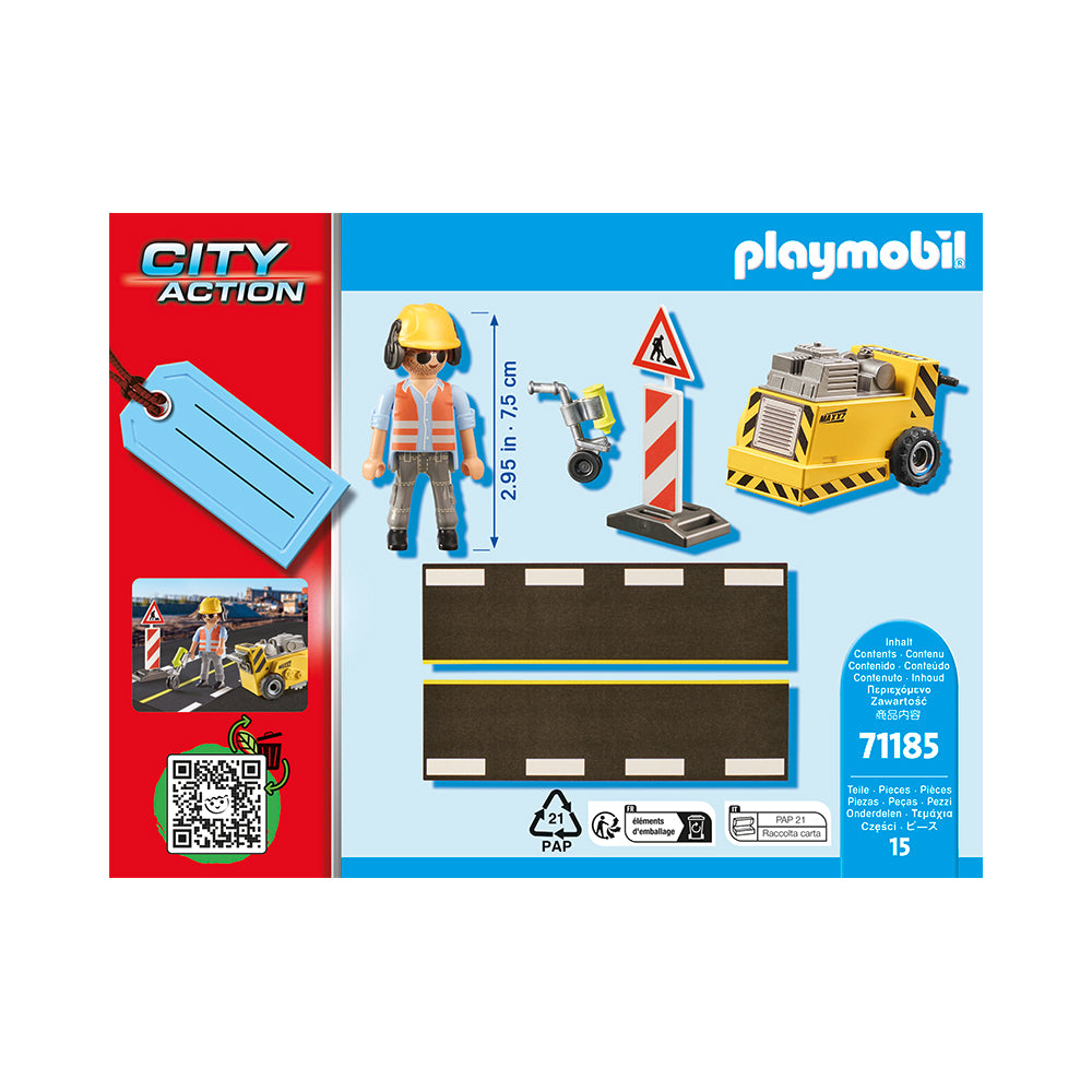 Playmobil City Action - Construction worker with edge cutter - 7