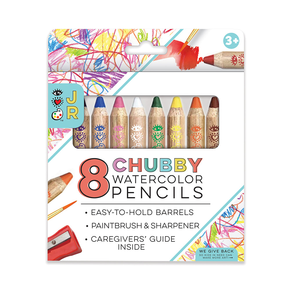 8 Chubby Watercolor Pencils -JR