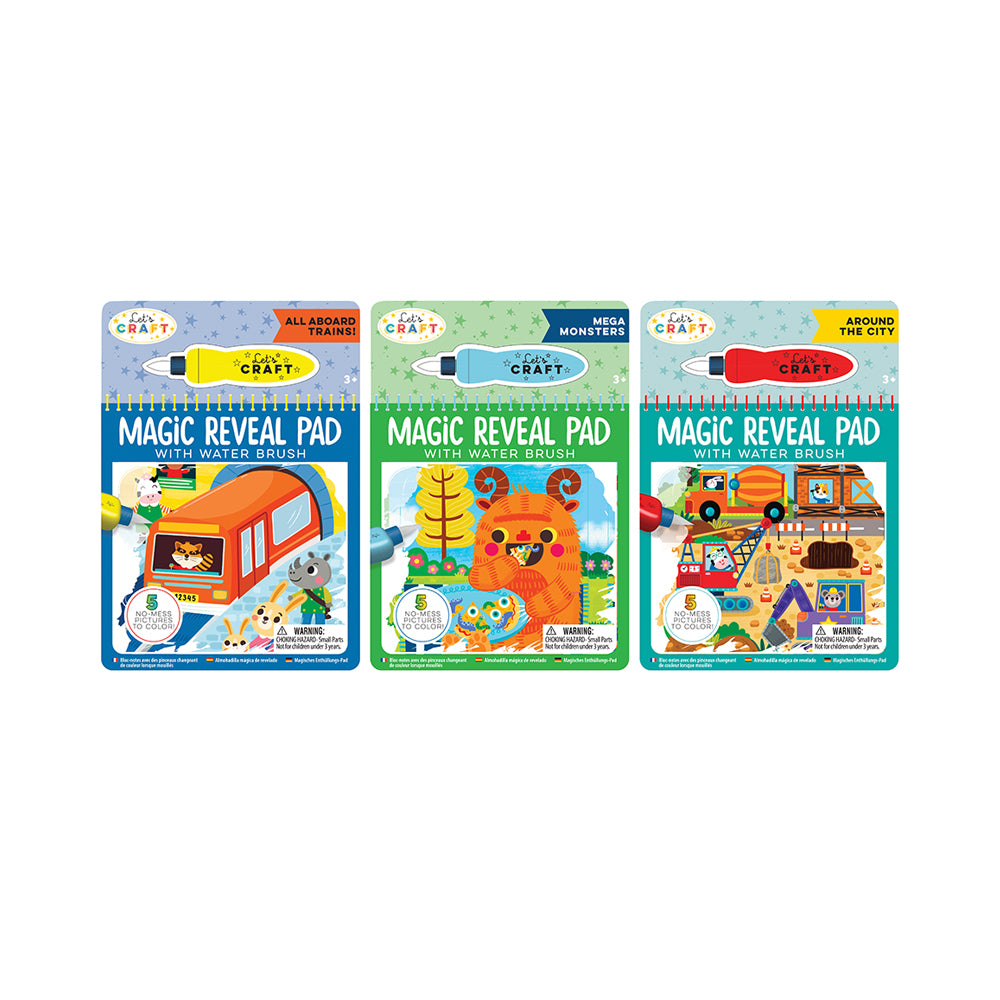 Let's Craft Magic Reveal Pad Assorted - Monsters, Trains and Cities