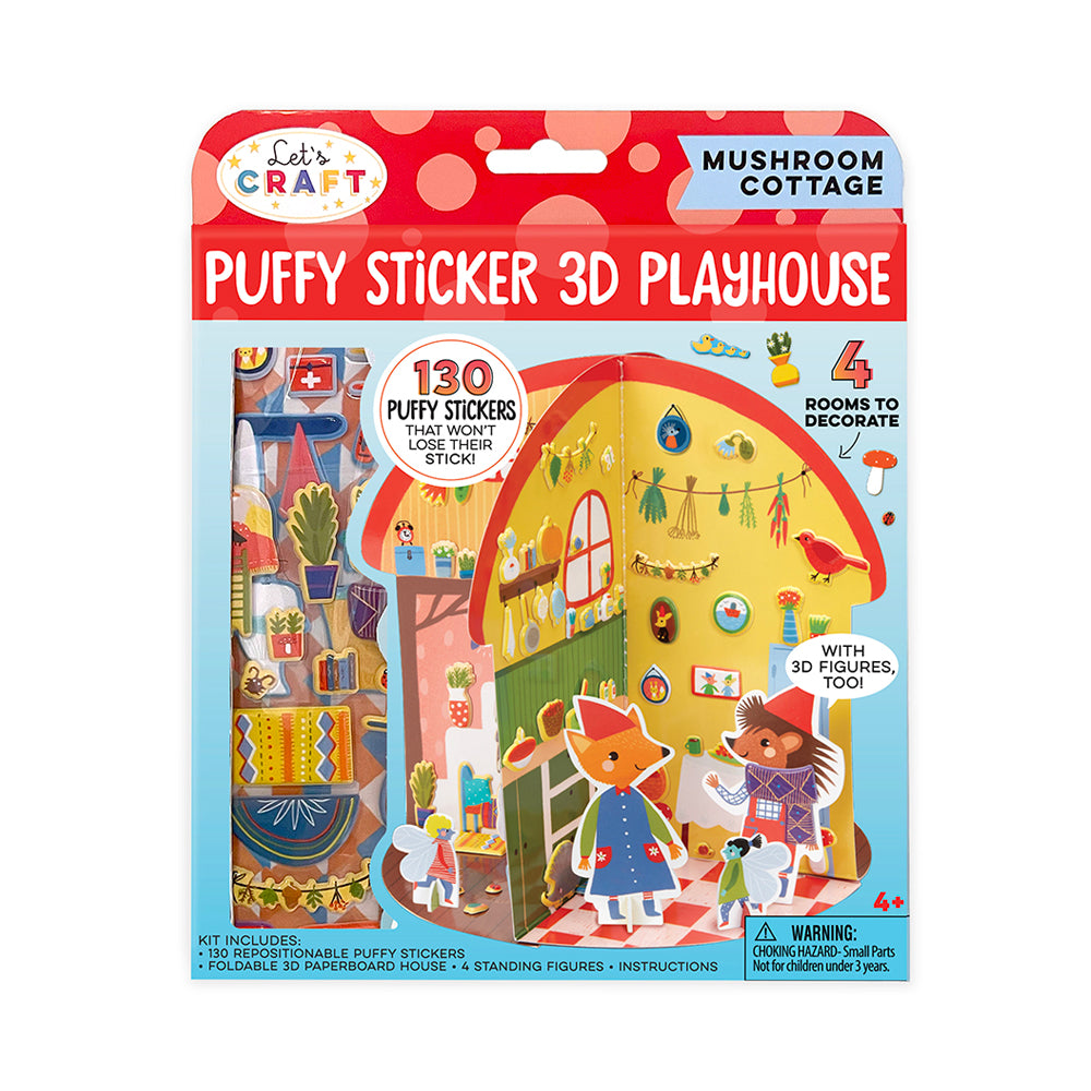 Puffy Sticker 3D Playhouse -Mushroom Cottage