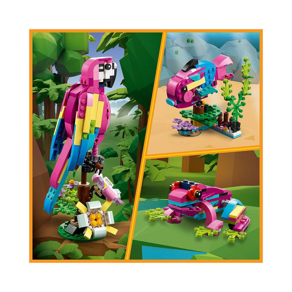 LEGO Creator Exotic Pink Parrot 31144 Building Toy Set (253 Pieces)