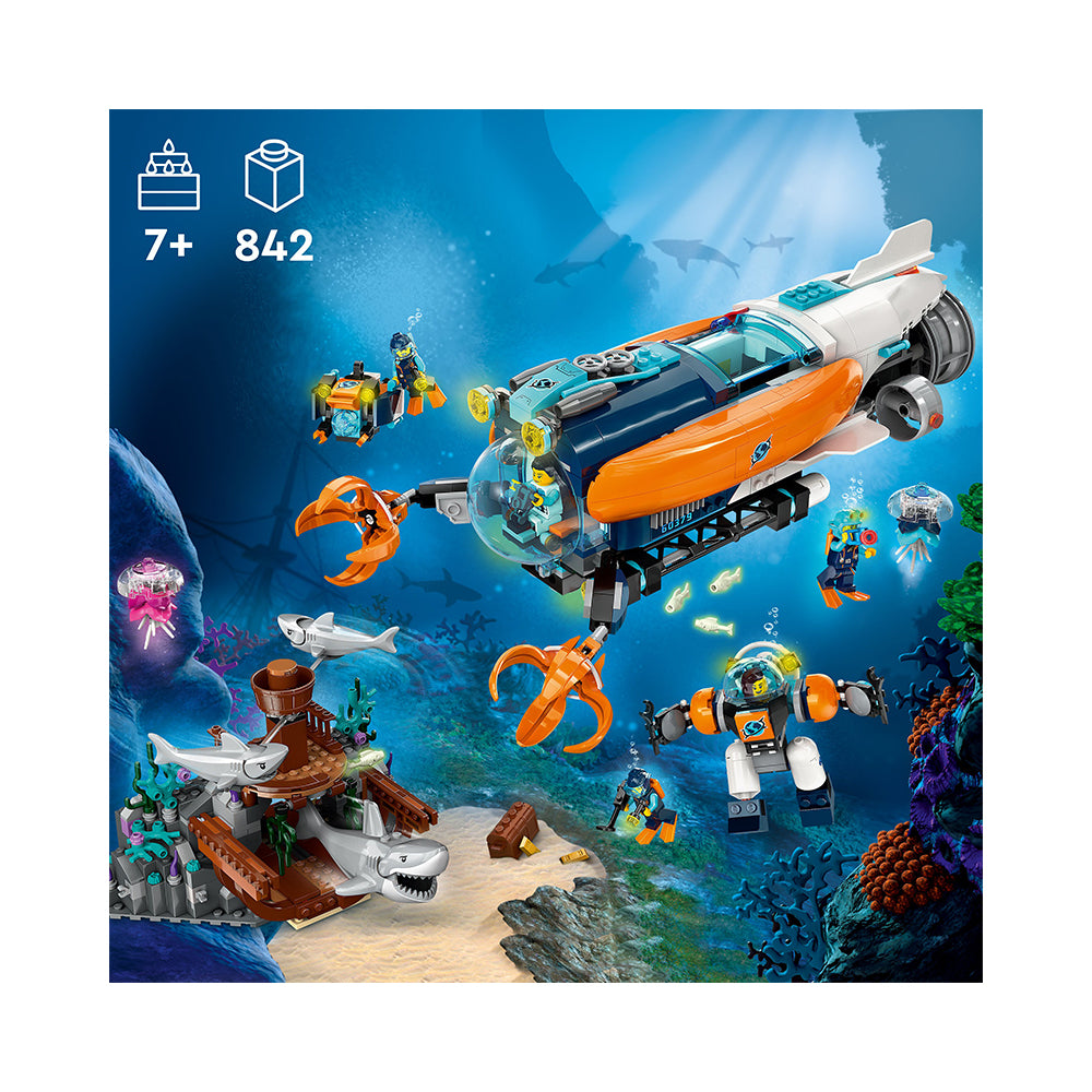 LEGO City Deep-Sea Explorer Submarine 60379 Building Toy Set (842 Pieces)