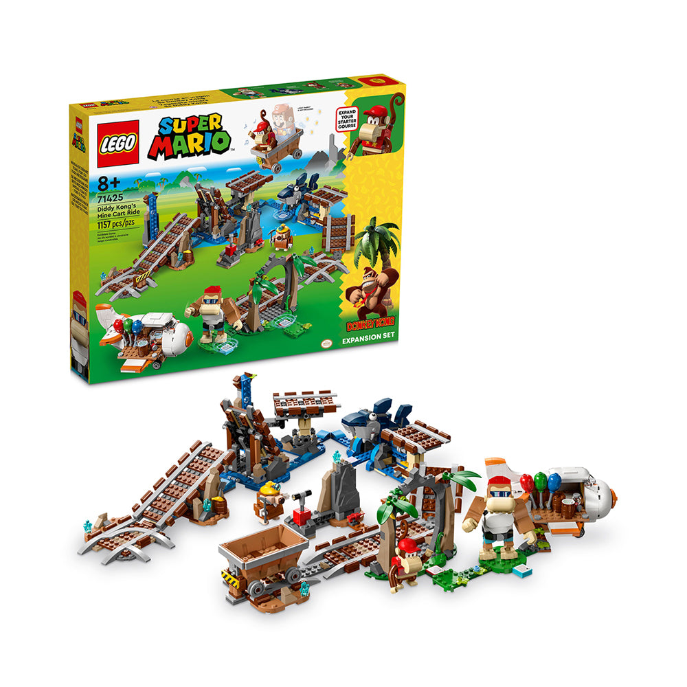 LEGO Super Mario Diddy Kong's Mine Cart Ride Expansion Set 71425 (1,157  Pieces)