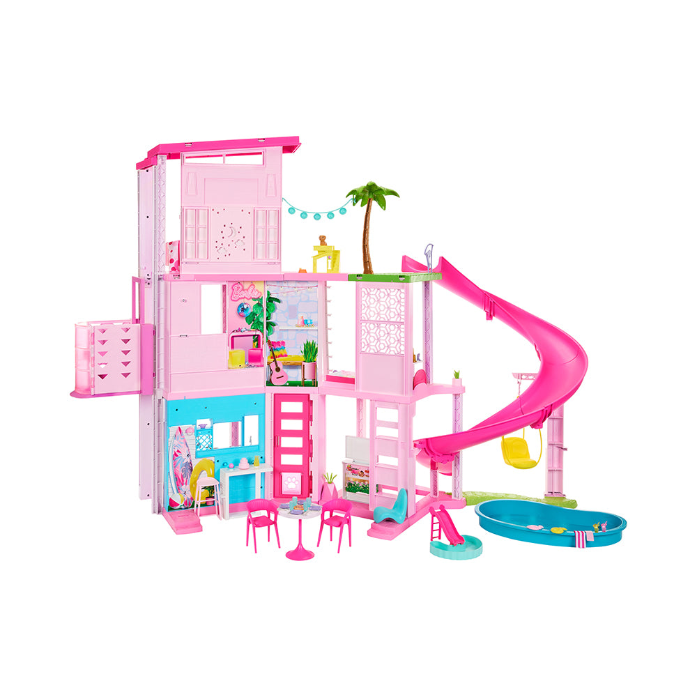 Barbie dream house with store slide and pool