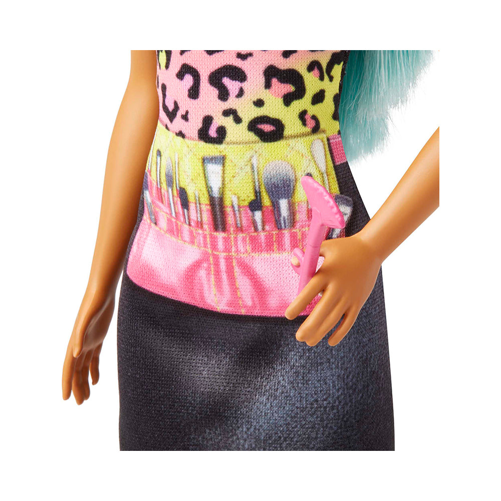 Barbie Makeup Artist Doll With Teal Hair And Career-Themed Accessories Like Palette And Brush