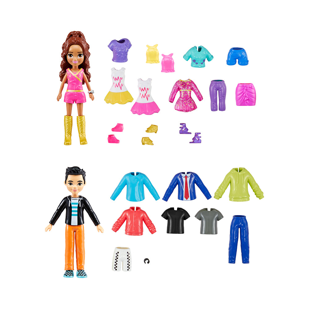 Polly Pocket Sparkle Cove Adventure Fashion Pack Playset With 4 Dolls & 45+ Total Pieces