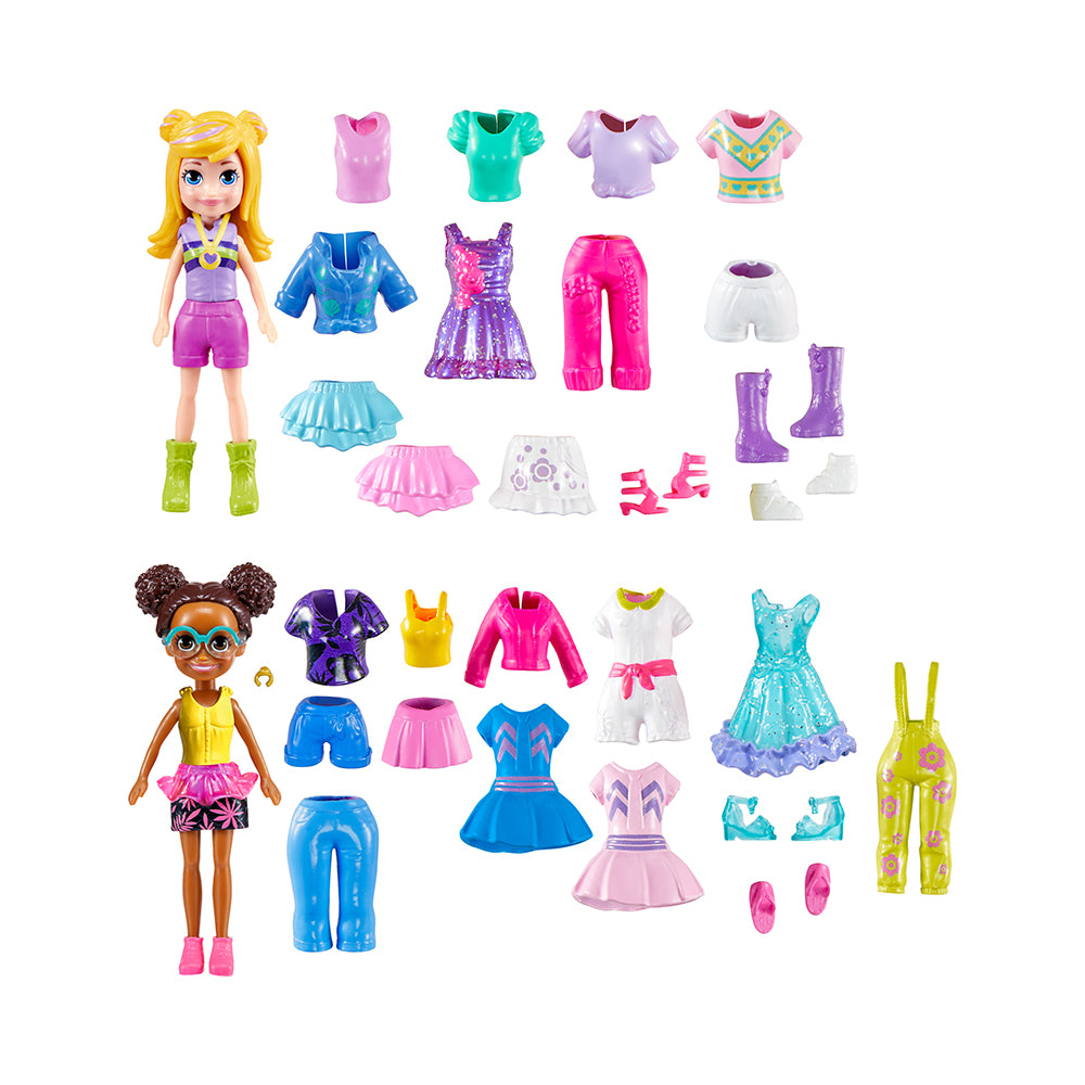 Polly Pocket Sparkle Cove Adventure Fashion Pack Playset With 4 Dolls & 45+ Total Pieces