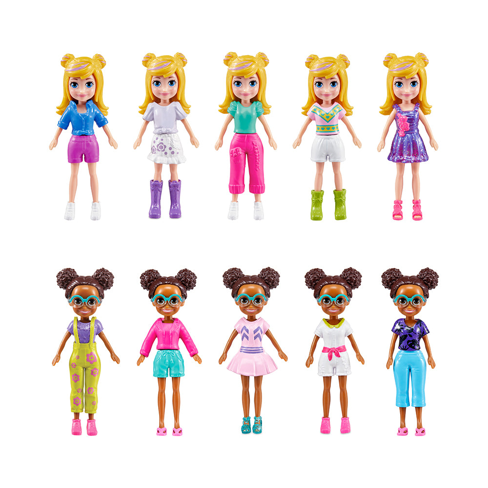 Polly Pocket Sparkle Cove Adventure Fashion Pack Playset With 4 Dolls & 45+ Total Pieces