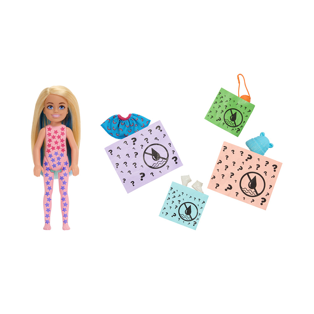 Barbie colour reveal chelsea doll with 6 surprises sale