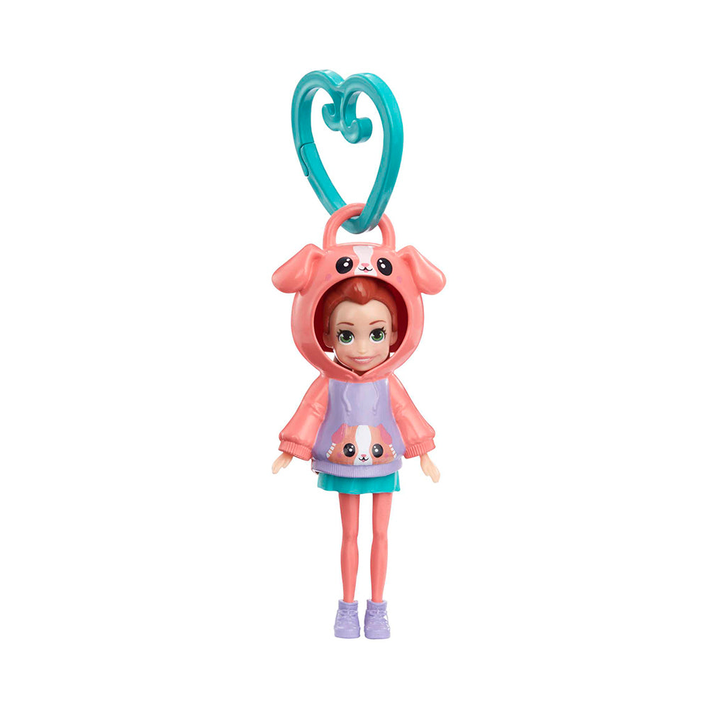 Polly Pocket Travel Toys, Friend Clips Doll With Animal Hoodie And Heart-Shaped Clip