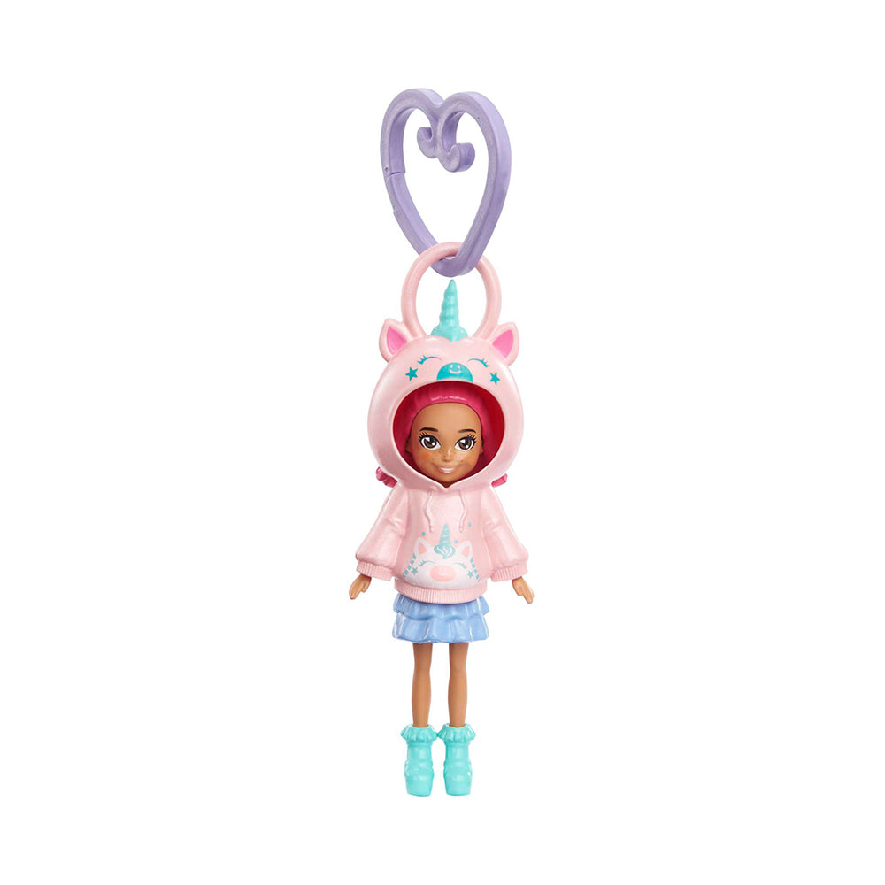 Polly Pocket Travel Toys, Friend Clips Doll With Animal Hoodie And Heart-Shaped Clip