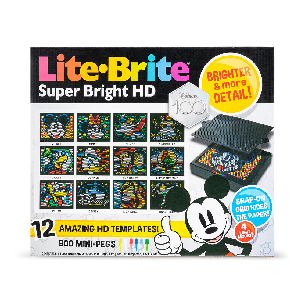 Lite Brite Disney 100 Super Bright HD Special Edition Mastermind