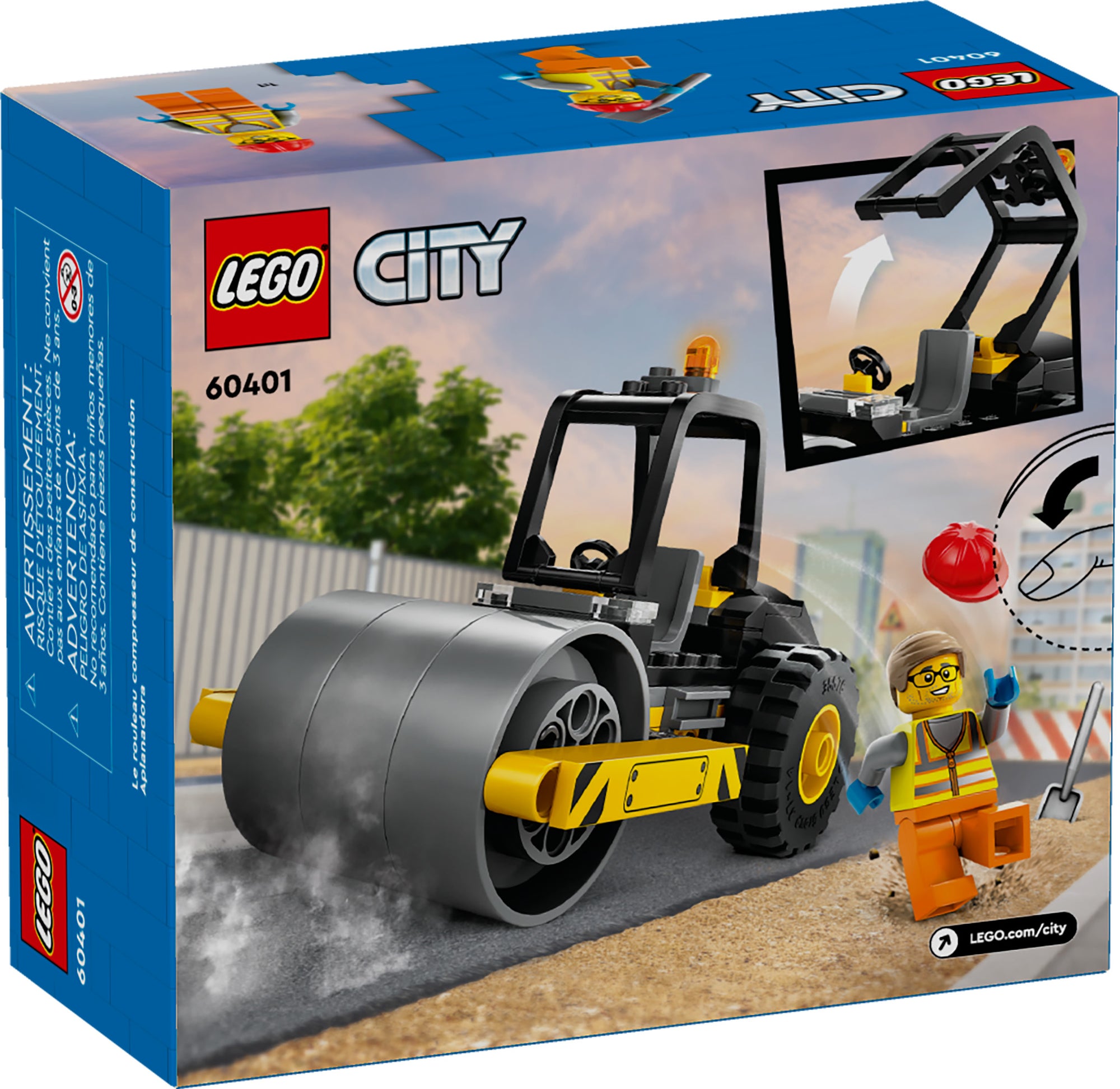 LEGO City Construction Steamroller Toy Set For Kids 60401