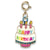 Gold Birthday Cake Charm