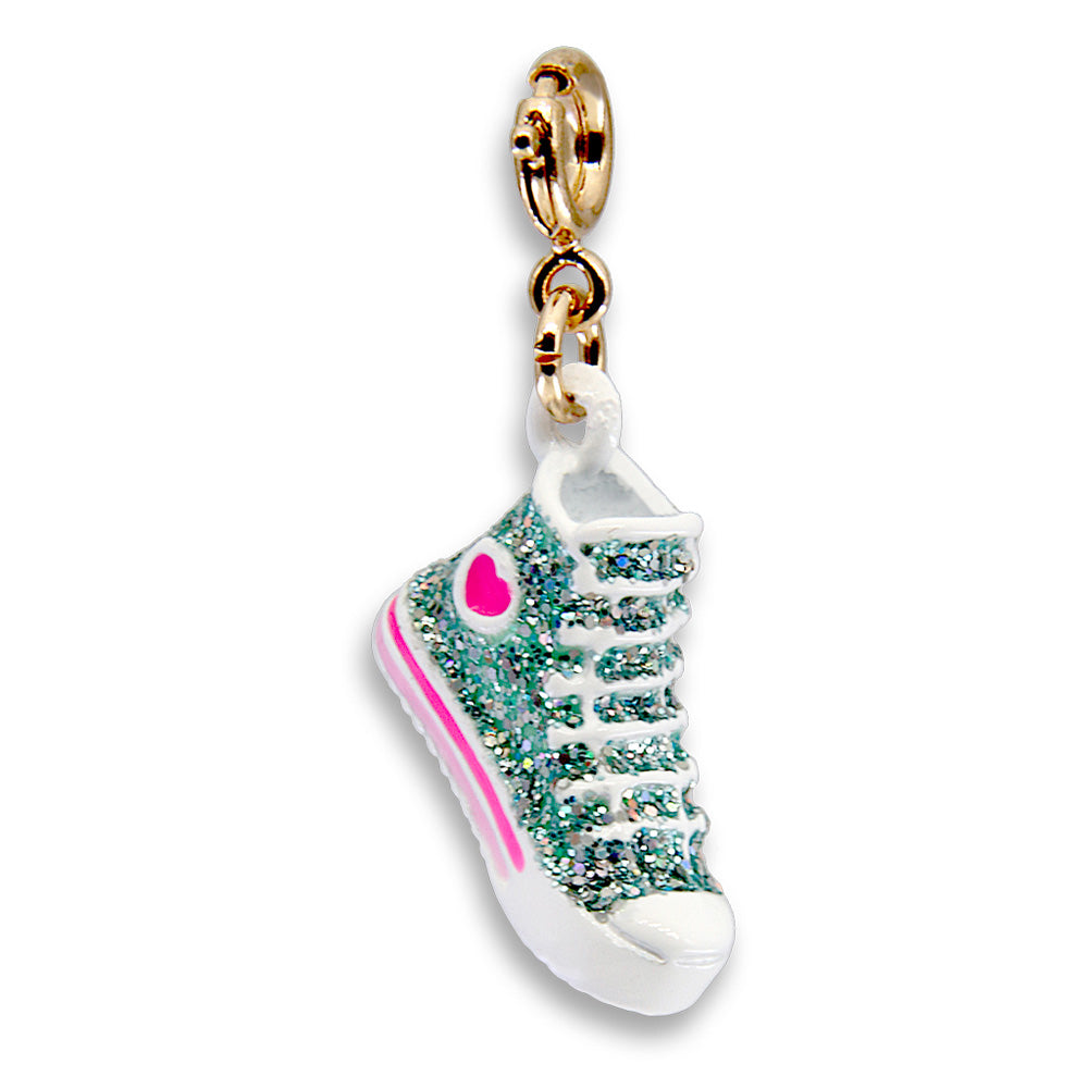 Gold Glitter High Top Sneaker Charm