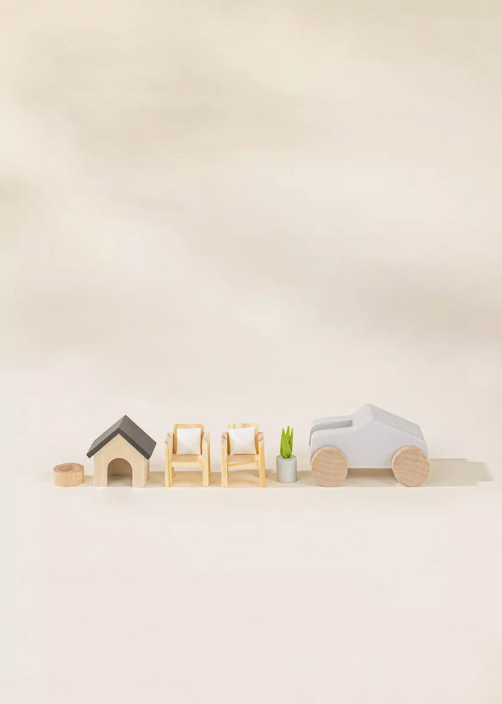 Coco Village Wooden Doll House Outdoor Furniture  (8pcs)