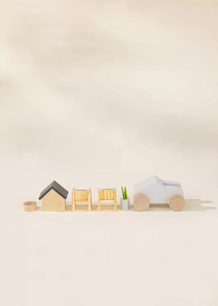 Coco Village Wooden Doll House Outdoor Furniture  (8pcs)