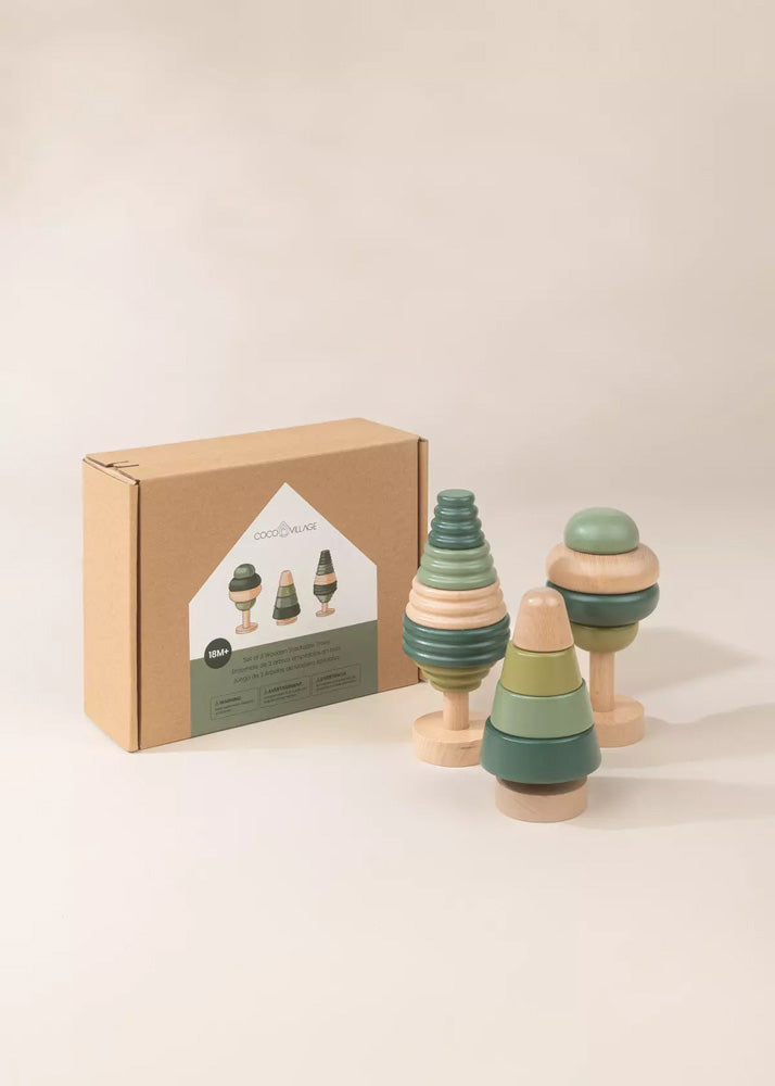 Coco Village Set of 3 Wooden Stackable Trees