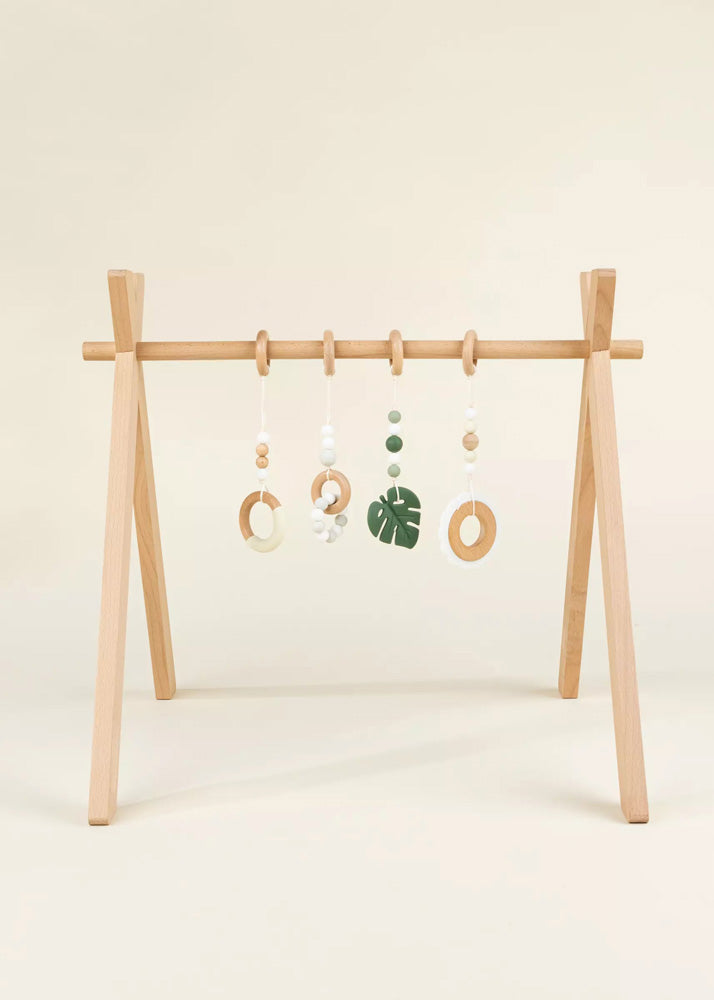 Coco Village Wooden & Silicone Hanging Toys Rattle Set (4 pcs)