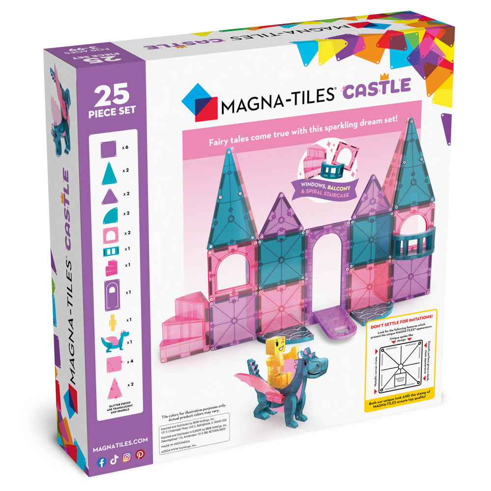 MAGNA-TILES® Castle 25-Piece Magnetic Construction Set, The ORIGINAL Magnetic Building Brand