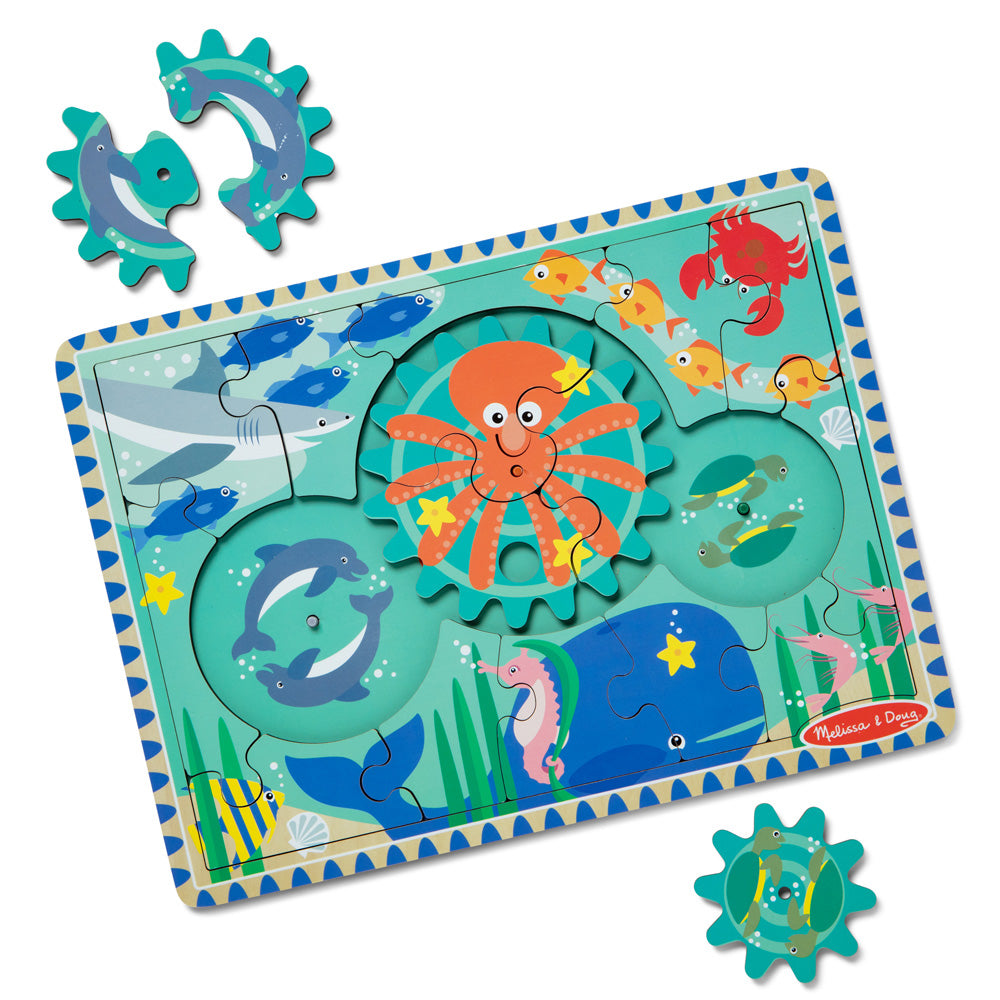 Melissa & Doug Underwater Wooden Gear Puzzle