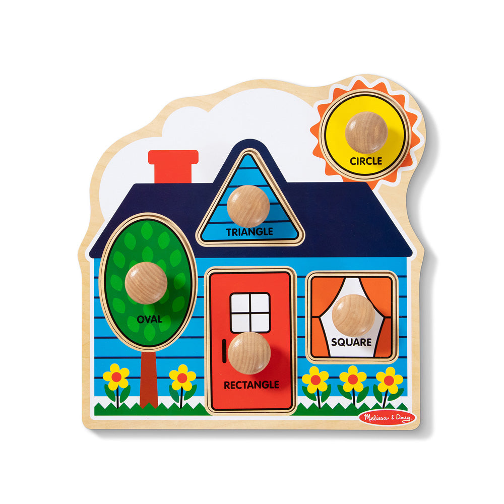 Melissa & Doug First Shapes Jumbo Knob wooden Puzzle - 5 Pieces