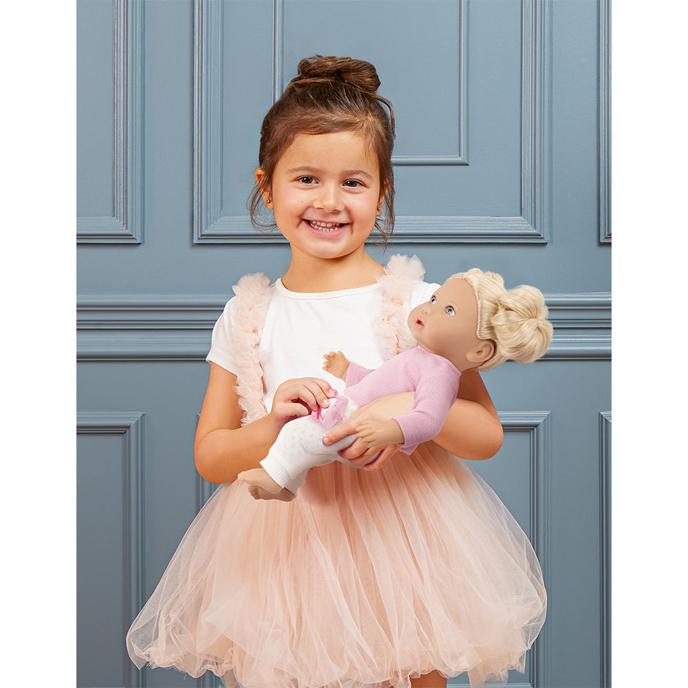 Lullababy Doll with Hair & Light Pink Top