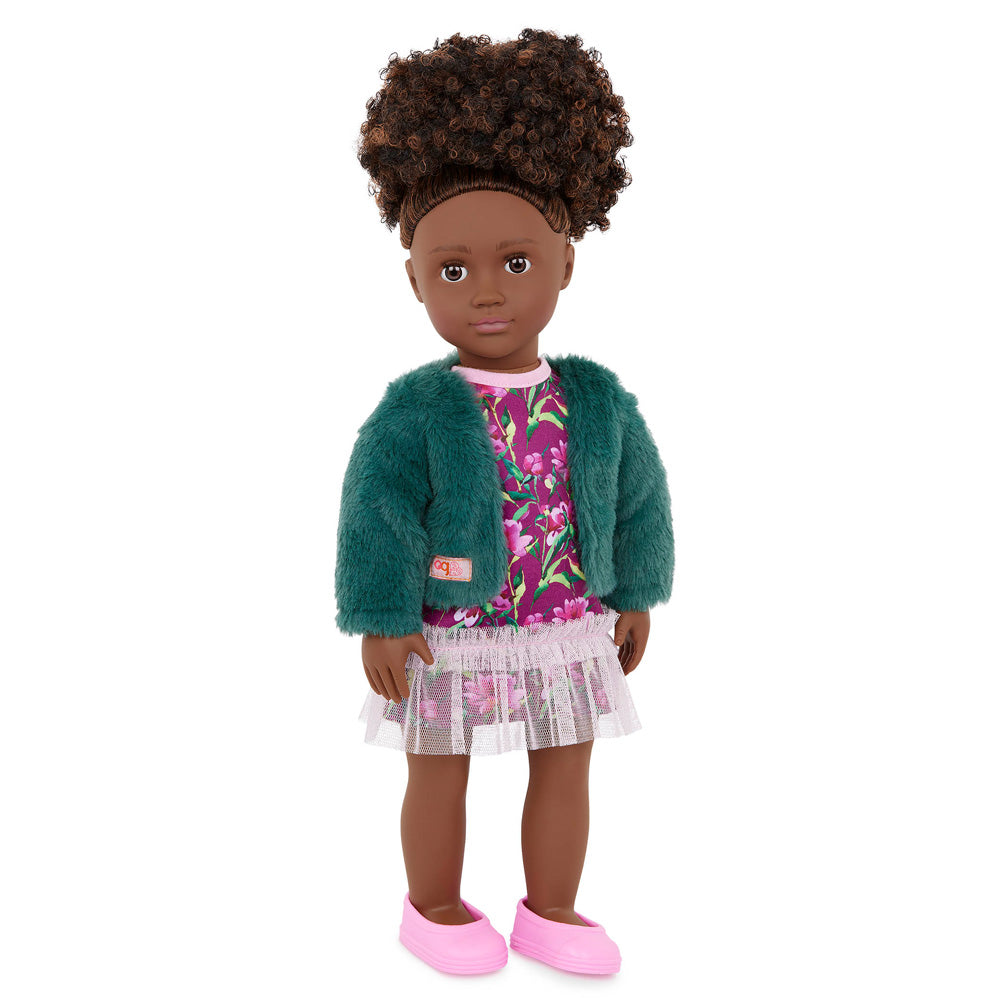 Our Generation Lucia 18" Doll With Green Coat Outfit